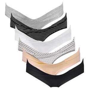 NEW 6-Pack of Portal Maternity Underwear Cross-Over Bikini No Pressure Sz Large